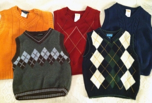 a bevy of sweater vests