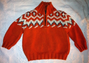 thick orange sweater